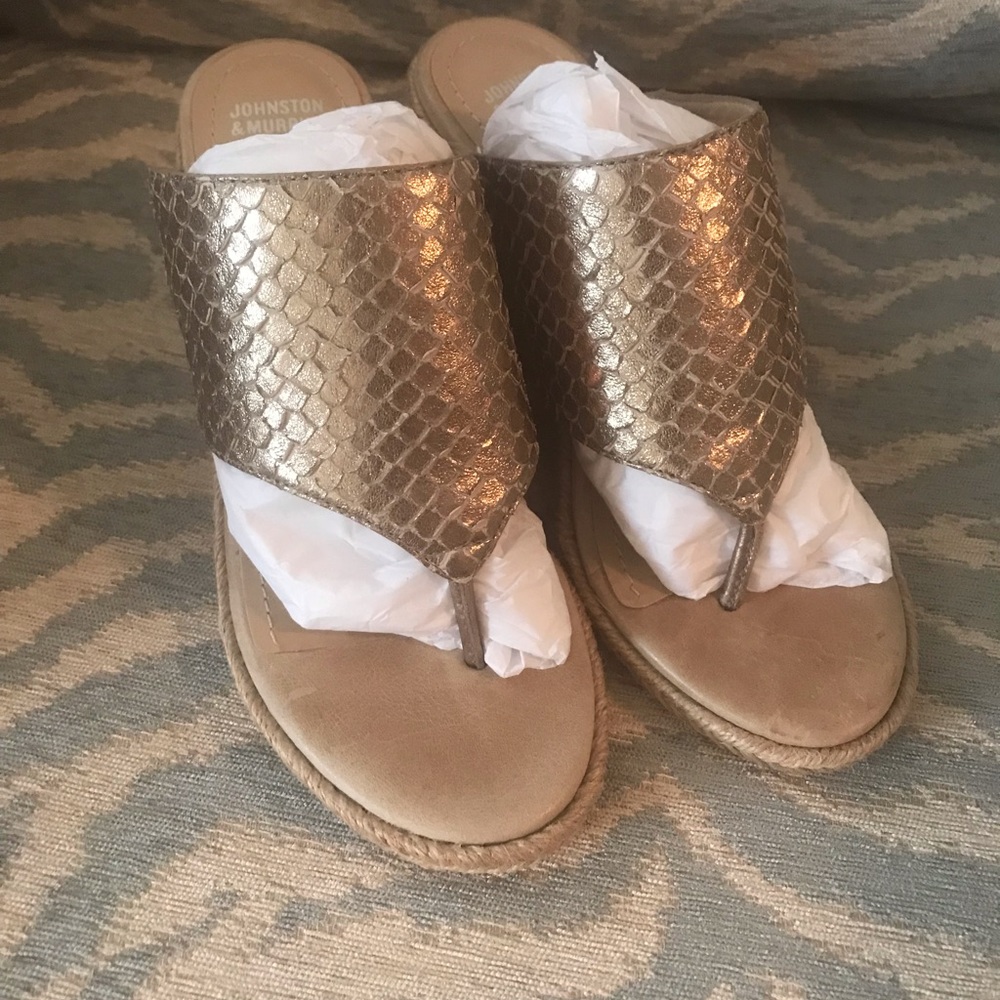 snake print leather wedges